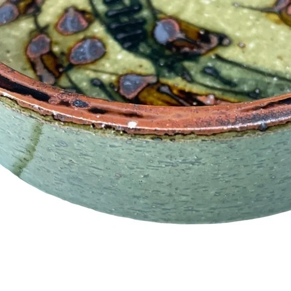 Vintage‎ MCM Otagiri Stoneware Handmade Ashtray Trinket Holder With Floral Motif - Picture 6 of 6